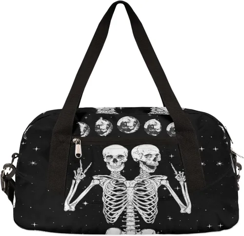 AUUXVA Divertida bolsa de lona para niños y niñas, bolsa de baile, bolsa de gimnasio deportiva de luna espacial, bolsa de viaje para la noche, bolsa