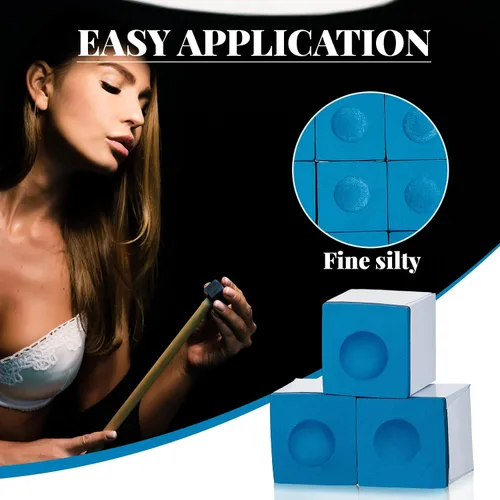 Miniatura 5 de Junkin Cubos de Tiza para Billar Taco de Billar Taco de Pool Tiza para Mesa Accesorios de Mesa para Clubes Bares Hogar Azul