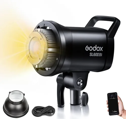 Miniatura 4 de Godox SL-60W versión mejorada SL60IID 70W LED luz de video, 8 efectos FX, control de aplicación, montaje Bowens, fácil de llevar, luz de video Negro