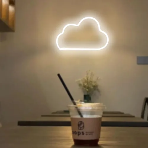 Miniatura 3 de Letreros de neón de nube, luz LED para decoración de pared, funciona con pilas o USB, para dormitorio, estética, habitación de adolescentes, niñas