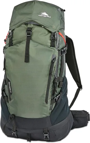High Sierra Pathway 2.0 Mochila con funda de almacenamiento de hidratación, para senderismo, ciclismo, camping, viajes, verde bosque/negro, 60