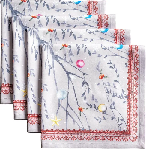 Miniatura 60 de Maison d' Hermine Happy Florals - Juego de 4 servilletas 100% algodón suave y cómodo perfectas para cenas familiares, bodas, fiestas de cóctel, 063