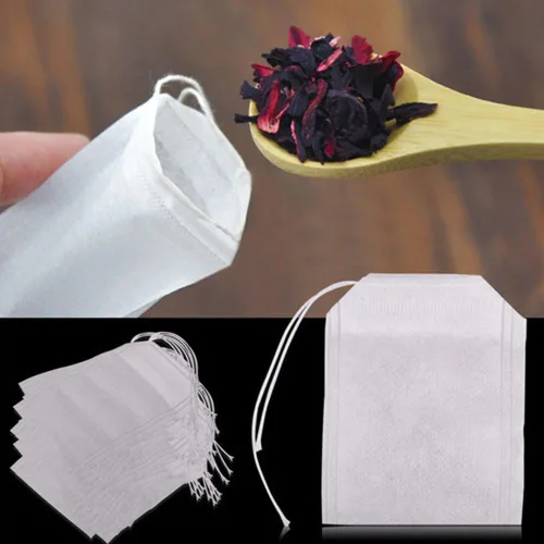 Miniatura 2 de 100 bolsas de filtro de té, telas no tejidas, bolsas de té vacías con sello de cuerda, papel de filtro, bolsas de té sueltas
