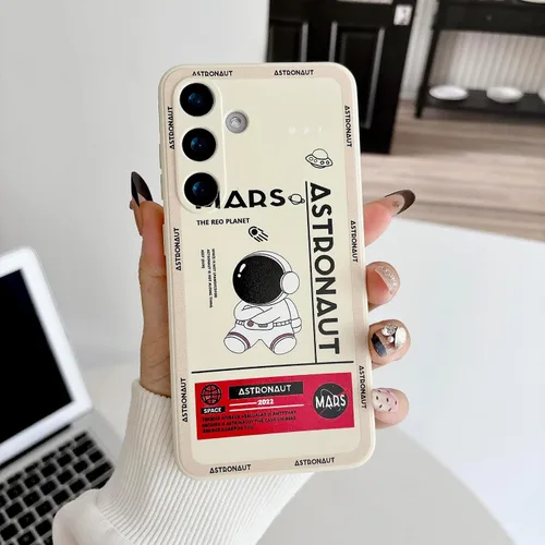 Miniatura 39 de Yonds Queen para Samsung Galaxy S21 Funda Linda, Diseño de Astronauta de Dibujos Animados, Espacio, Luna, Cohete, Elegante Cubierta Amortiguadora