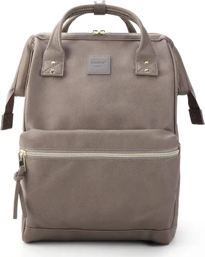 Miniatura 11 de Kah&Kee - Mochila de cuero con compartimento para laptop, ideal para viajes, escuela, para mujeres y hombres, marrón claro (Camel Beige)), PU1211