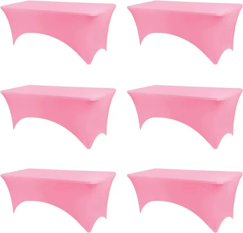 Miniatura 25 de BDDC - Fundas de mesa para mesas de 6 pies, manteles elásticos lavables y resistentes a las arrugas de color azul real de 6 pies para eventos