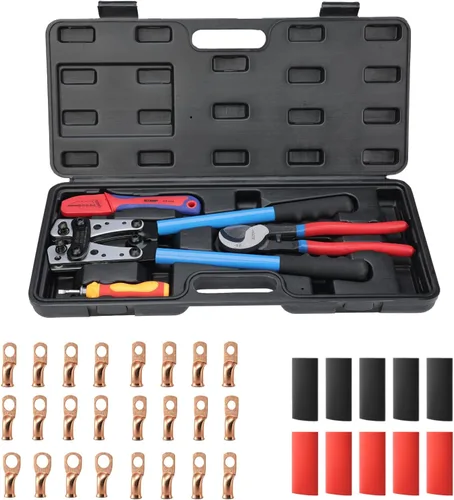 Miniatura 10 de iCrimp - Herramienta de prensado para terminales de cable resistentes, terminales de batería, terminales de cobre AWG 8-1/0