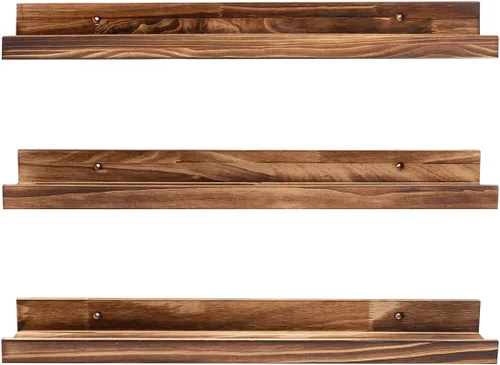 Miniatura 20 de MBYD Estantes flotantes de 36 pulgadas negros, estantes colgantes de madera, estante de repisa para fotos, estantes de repisa para fotos para pared