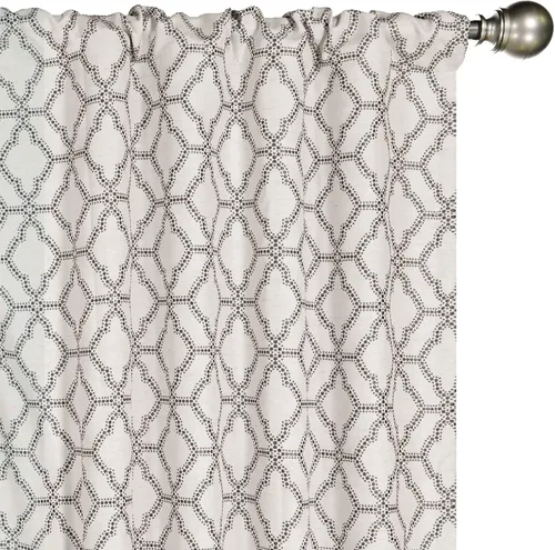 Miniatura 4 de Eclipse Lollie Total Privacy - Cortinas opacas con bolsillo para barra, diseño de enrejado (2 paneles), 52 x 84 pulgadas, color gris