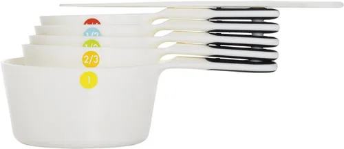 Miniatura 7 de OXO Good Grips - Tazas medidoras de plástico, 6 piezas, color blanco
