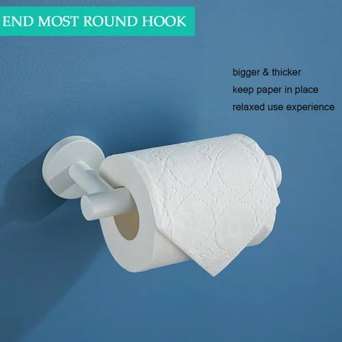 Miniatura 3 de Soporte de papel higiénico para baño, soporte para papel higiénico TP montado en la pared Blanco