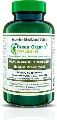 Miniatura 7 de Green Organic Supplements Niacinamida, niacina, NAD, NADH, alta absorción, sin OMG, sin gluten (paquete de 4)
