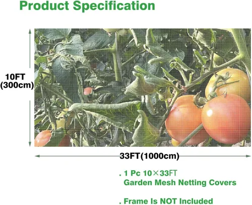 Miniatura 6 de Red de malla de jardín de 10' x 33' para plantas, cubierta ultrafina contra insectos para mantener árboles, verduras y frutas protegidos