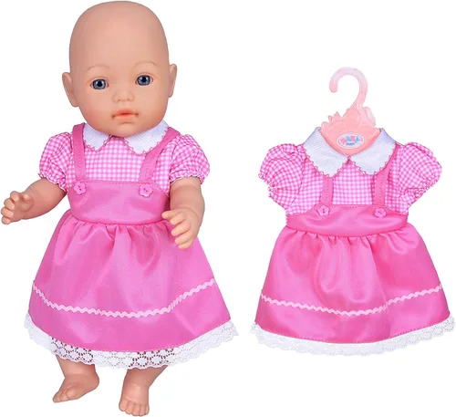 Miniatura 5 de ebuddy 6 juegos de ropa de muñeca para muñecas recién nacidas de 16.9 in, muñecas de bebé de 15 pulgadas, muñeca americana de 18 pulgadas 6