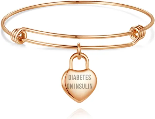 Miniatura 2 de LinnaLove Pulseras de alerta médica para mujer, ajustable, de acero inoxidable, con dije de corazón, grabado gratuito