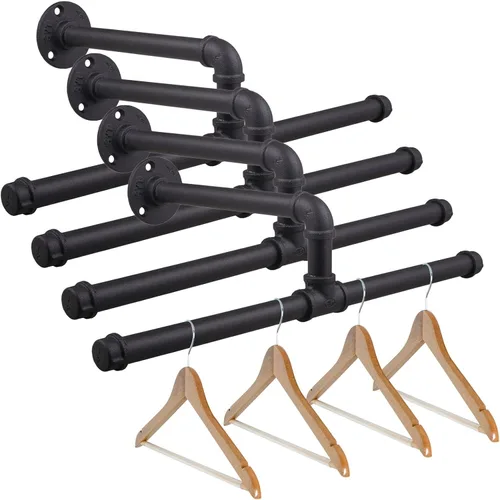 MUZIK 4 percheros industriales de 18 pulgadas para colgar ropa, de 18 pulgadas, barras multiusos para colgar ropa, barra colgante desmontable