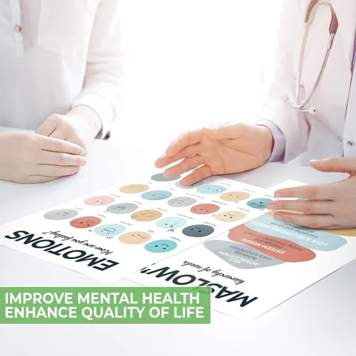 Miniatura 3 de 12 piezas de carteles de salud mental, decoración de oficina de terapia, imprescindibles para oficina de consejería, suministros para consejeros