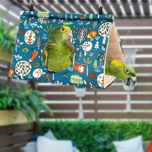 Miniatura 8 de Rypet Casa de nido de pájaros cálida para invierno, hamaca colgante de terciopelo, jaula de felpa mullida para pájaros escondidos, cama para dormir