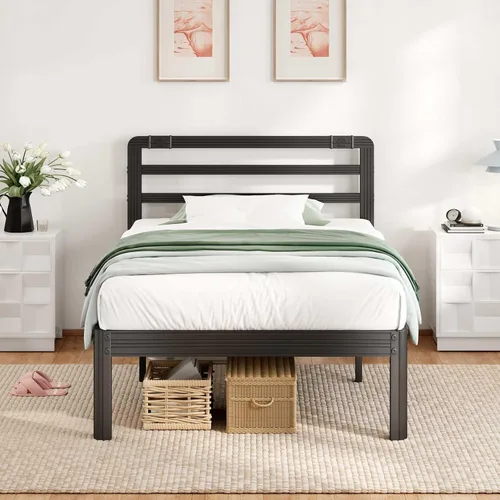 Miniatura 7 de BOSRII Base de cama de tamaño individual de alta calidad, perfil grueso reforzado para una resistencia y durabilidad inigualables, construcción