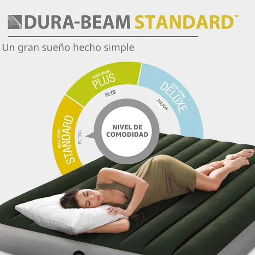 Miniatura 5 de Intex Colchón de aire 64109E Dura-Beam Standard Prestige: Fiber-Tech - Tamaño Queen - Altura de la cama de 10 pulgadas - Capacidad de peso de 600