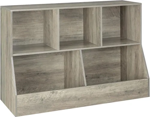 Miniatura 15 de DINZI LVJ Organizador de almacenamiento para juguetes, estantería para niños, gabinete de almacenamiento de juguetes de madera, estantería