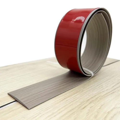 Tira de transición de suelo autoadhesiva, tira de cubierta plana laminada para el suelo, tira divisora plana de vinilo de 2 pulgadas de ancho, Gris
