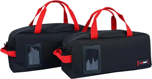 Miniatura 8 de MELOTOUGH Bolsa de herramientas de lona resistente, kit combinado de 1 bolsa organizadora de herramientas mediana y 1 grande para electricista