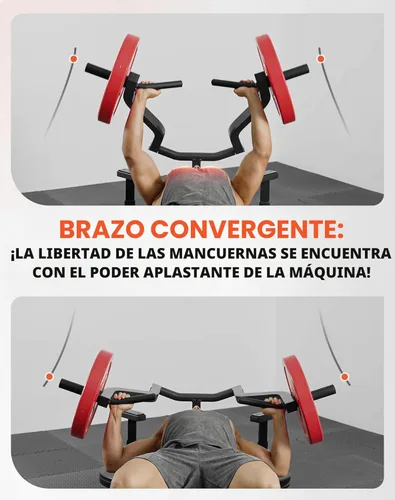Miniatura 3 de GMWD Chest Press Machine, Bench Press Machine with Independent Converging Arms, Adjustable Flat Incline Bench for Chest, AB Workouts, Shoulder Home