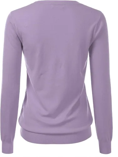 Miniatura 3 de danibe Suéter de punto suave de primera calidad con cuello en V para mujer (S-XXL)