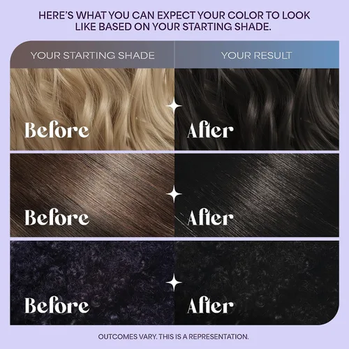 Miniatura 2 de Hally Hair Color Cloud - Espuma de color semipermanente para el cabello en negro, dura hasta 25 lavados, sin amoníaco, sin blanqueador, 4 onzas Modo