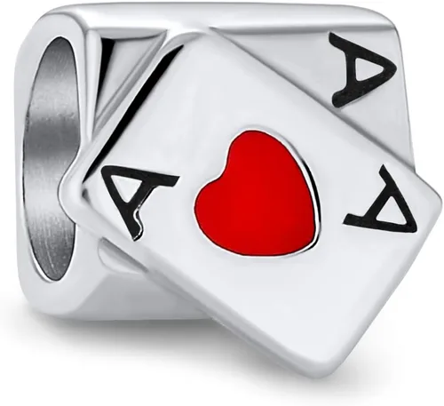 Viaje Vacaciones Buena Suerte Casino Ace Of Hearts Poker Player Turismo Las Vegas Lucky Cards Slot Machine Cuelgue Charm Bead .925 Plata Esterlina