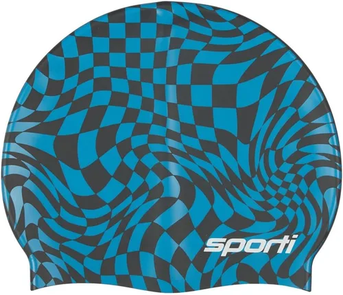 Miniatura 45 de Sporti Gorra de natación de silicona con diseño gráfico con altura de 7.6 pulgadas, apertura de 7.5 pulgadas, gorra de natación antideslizante