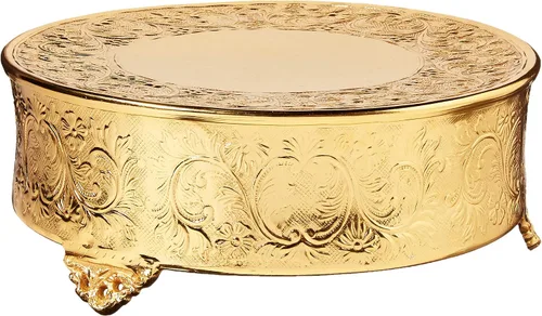 Miniatura 8 de Elegance Soporte redondo para tartas de boda, 14 pulgadas, dorado
