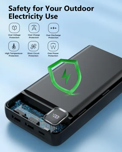 Miniatura 7 de Cargador Portátil Power Bank 50,000 mAh Cargador Portátil para Teléfono, Powerbank de Carga Rápida PD 22.5W, Cable Integrado, 5 Salidas 3 Entradas