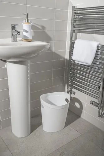 Miniatura 3 de Addis Papelera de plástico para baño, dormitorio, oficina, color negro, 12 LTR