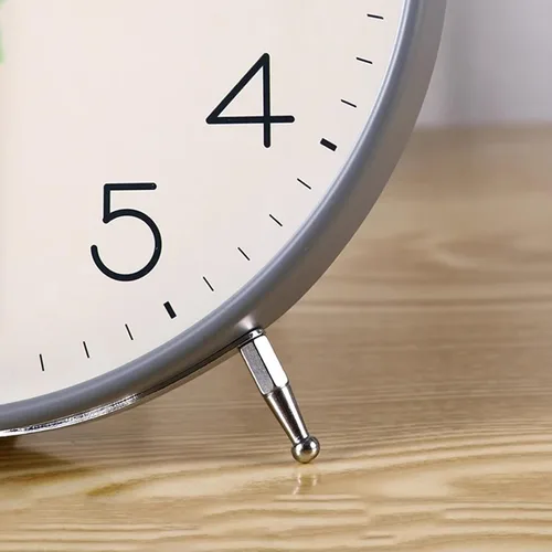 Miniatura 4 de HASMI Reloj despertador analógico, reloj despertador redondo de 6 pulgadas sin tictac, funciona con pilas, reloj despertador súper silencioso, 1