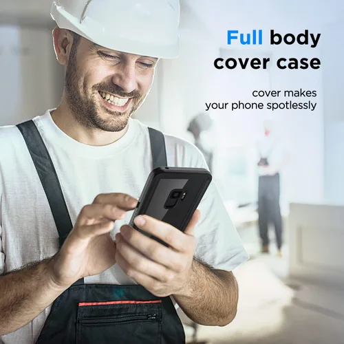 Miniatura 5 de Lanenas Funda para Samsung Galaxy S9, impermeable, a prueba de polvo, a prueba de caídas con protector de pantalla integrado, 5.8 pulgadas, 360°