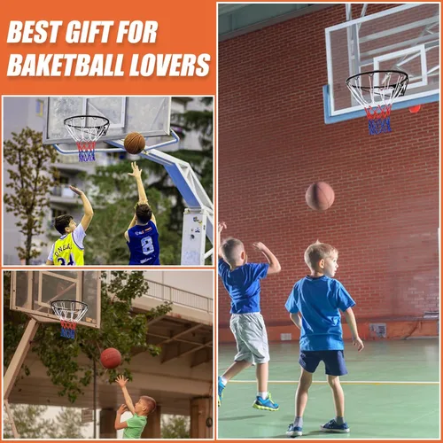 Miniatura 7 de Geta de aro de baloncesto de 18 pulgadas, red de aro de repuesto para borde de baloncesto para interior y exterior