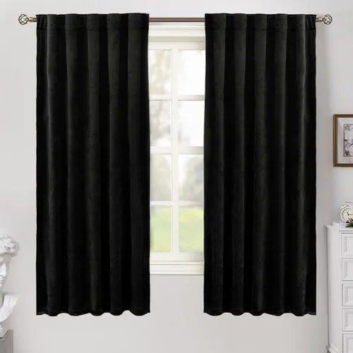 Miniatura 39 de BGment Cortinas de terciopelo rosa polvoriento, 2 paneles de 84 pulgadas, 2 paneles para sala de estar, aislamiento térmico de lujo, reducen