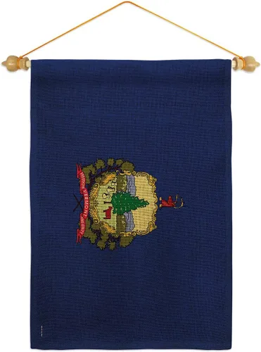 Miniatura 16 de Juego de banderas de jardín Vermont con clavija de madera, estados americanos, territorios americanos, república, país, área particular, pequeño