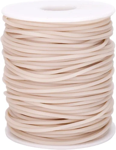 Miniatura 70 de FASHEWELRY 3 rollos de cables de goma huecos para tejer, cable de peluquero de 0.079 pulgadas (0.079 in), cables de silicona para tejer puntada