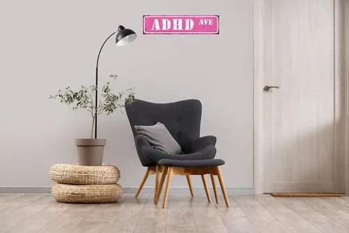 Miniatura 5 de Letrero de calle Adhd Ave Retro Decoración de pared divertida, letreros de metal de estaño de la temporada de otoño, tema de terror, humor