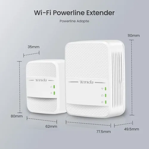 Miniatura 7 de Tenda AV1000 - Kit adaptador de línea eléctrica WiFi con puertos Gigabit, extensor Powerline con WiFi de doble banda AC650, Plug and Play