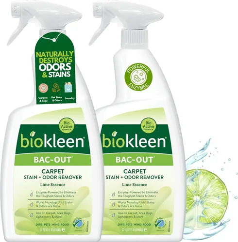 Biokleen Bac-Out - Spray limpiador de alfombras, removedor de manchas y eliminador de olores, uso en alfombras de área, tapicería y más, elimina la