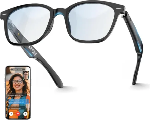 Gafas de traducción AI unisex con más de 140 idiomas, lentes inteligentes Bluetooth con micrófono y altavoces integrados, interruptor de pasillo y