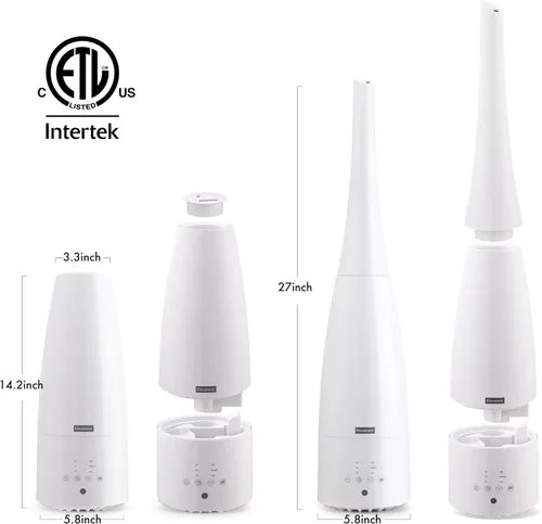 Miniatura 4 de Humidificador de niebla fría y cálida para el hogar/dormitorio con control remoto 2.3L. Humidificador de aire inteligente para Blanco