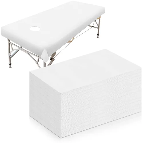 30 sábanas desechables para mesa de masaje, sábanas de 31 x 79 pulgadas, fundas desechables para cama de spa, mantel de masaje no tejido, Blanco