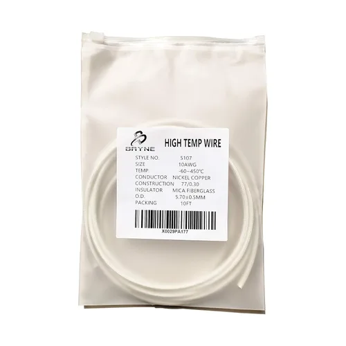 Miniatura 2 de Cable de alta temperatura Bryne Mica -60~450 Grados C, Hilos de alambre de cobre niquelado, Aislamiento de mica y fibra de vidrio, utilizado