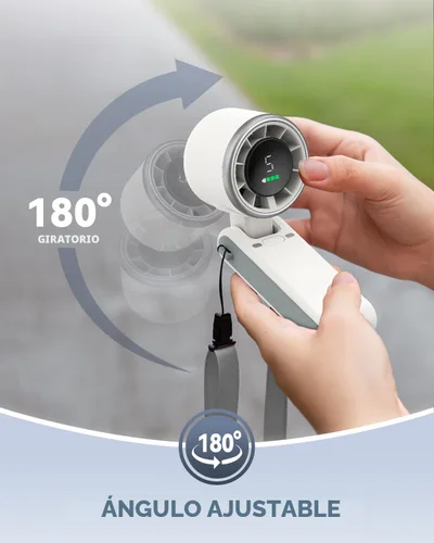 Miniatura 8 de PlayHot Ventilador turbo portátil de mano, de 5 velocidades, funciona con pilas, hasta 12 horas de batería, de mano 3 en 1, con refrigeración Air