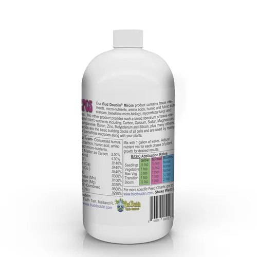 Miniatura 3 de Bud Doublin Micros - Fertilizante natural para brotes con ácido húmico y fúlvico (1 cuarto de galón), fertilizante líquido orgánico adecuado